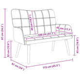 Sofa dwuosobowa różowy 115 x 61 x 87 cm tkanina