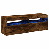 Szafki pod TV z LED, 2 szt., przydymiony dąb, 60x35x40 cm