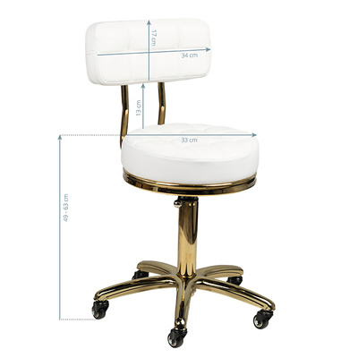 Taboret kosmetyczny Gold AM-961 biały 131988