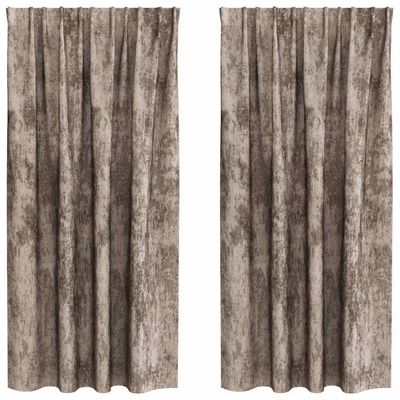 Zasłony z weluru 2 pcs Cappuccino 175 x 140 cm Aksamit