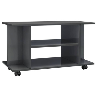 vidaXL Szafka pod TV, wysoki połysk, szara, 80x40x45 cm