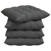 Poduszki na siedziska 4 pcs Ciemnoszary 40 x 40 x 6 cm tkanina