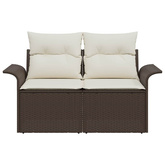 Sofa Ogrodowa z poduszką Brązowy 141 x 62 x 69cm polirattan