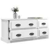 vidaXL Szafka pod TV, wysoki połysk, biała, 100x35,5x45 cm