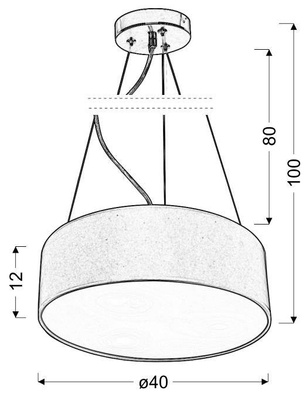 Lampa wisząca okrągła kremowa 40cm regulowana 3x40W Kioto Candellux 31-67739
