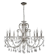 Lampa wisząca chromowa z kryształami żyrandol 8x40W Aurora Candellux 38-97579