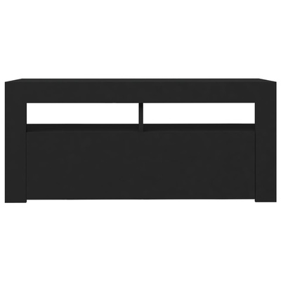 vidaXL Szafka pod TV z oświetleniem LED, czarna, 90x35x40 cm