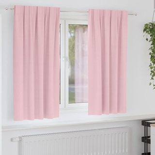 Firany blackout z kółkami 2 pcs Dziecięcy róż 175 x 140 cm