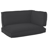 Zestaw poduszek na paletę 3 pcs Czarny Materiał Oxford