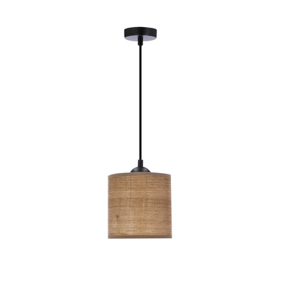 Lampa wisząca z abażurem Legno orzechowa klasyczna do salonu i jadalni