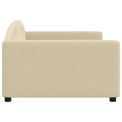 Sofa z funkcją spania, kremowa, 100x200 cm, obita tkaniną