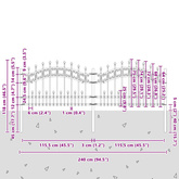 Ogrodzenie Ogrodowe KAMPEN 240 x 118 cm Stal Malowana Proszkowo