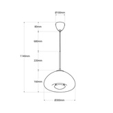 Lampa Wisząca Szklana E27 Srebrna Abruzzo Zonda