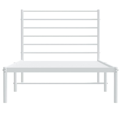 Metalowa rama łóżka z wezgłowiem, biała, 90x200 cm model standard