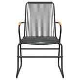 9-częściowy zestaw mebli ogrodowych, czarny, rattan PVC