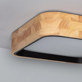 Plafon LED Abruzzo Mazza 16W Kwadratowy Naturalne Drewno 3 Barwy Świecenia CCT