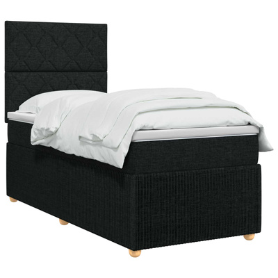 Łóżko z box spring LED z materacem Czarny 80 x 200 cm tkanina