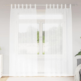 Firany Voile z zasłonami 2 pcs Biały 245 x 140 cm Poliester