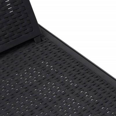 vidaXL Leżak, czarny, 159x57x83,5 cm, polipropylen