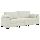Sofa 3-osobowa, kremowa, 220x77x82 cm, aksamit