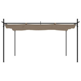 Pergola ze zwijanym dachem, taupe, 395x292x230 cm
