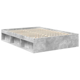 Ramka łóżka Szary beton 135 x 190 cm Drewno inżynieryjne