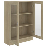 Witryna, dąb sonoma, 82,5x30,5x115 cm, materiał drewnopochodny