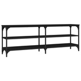 vidaXL Szafka pod TV, czarna, 140x30x50 cm, materiał drewnopochodny