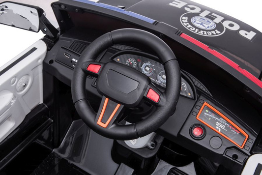 Auto Na Akumulator BBH-021 Światła LED Muzyka Pilot Policyjne Białe