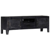 vidaXL Szafka pod TV, czarna, 118 x 30 x 40 cm, lite drewno mango