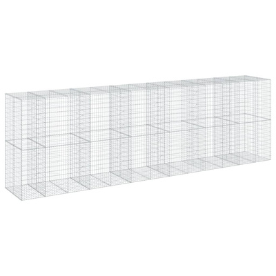 Kosz gabionowy z pokrywą, 650x100x200 cm, galwanizowane żelazo