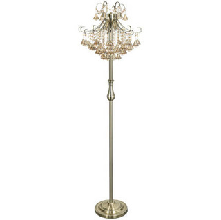 Lampka nocna biurkowa stołowa kryształowa MONTE BARCELONA 4x40W E14 szłoty