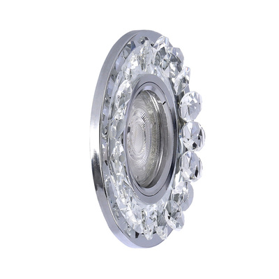 Oprawa Stropowa Okrągła Kryształ Chrom na żarówkę Gu10 + Led obramówka Candellux Sk-94 2273617