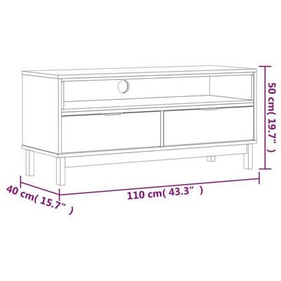 Szafka pod TV FLAM, 110x40x50 cm, lite drewno sosnowe vidaXL