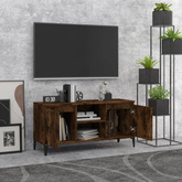 vidaXL Szafka pod TV, metalowe nóżki, przydymiony dąb, 103,5x35x50 cm