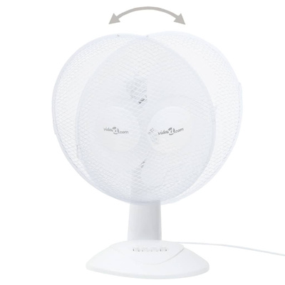 vidaXL Wentylator stołowy, 3 prędkości, 30 cm, 40 W, biały