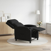 Fotel recliner Czarny tkanina