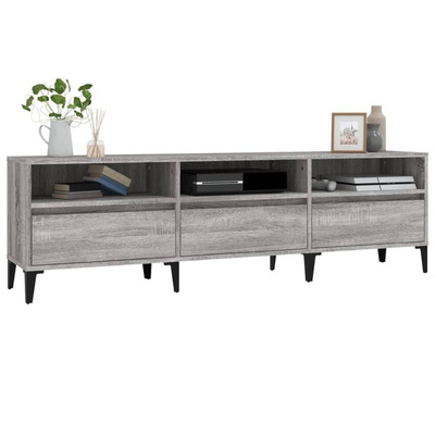 vidaXL Szafka pod TV, szary dąb sonoma, 150x30x44,5 cm wariant 8