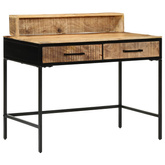Konsola Brązowy 100 x 55 x 89.5 cm Lite drewno mango i metal