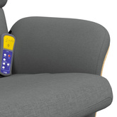 vidaXL Rozkładany fotel masujący z podnóżkiem, ciemnoszary, tkanina