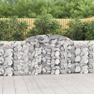 Kosze gabionowe, 17 szt, 300x30x100/120cm, galwanizowane żelazo