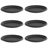 Okrągły Talerzyk Kwiatowy 6 pcs Czarny ? 14 x 2 cm