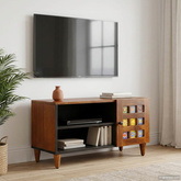 Szafka pod telewizor z drzwiami orzech włoski 80 x 33 x 46 cm