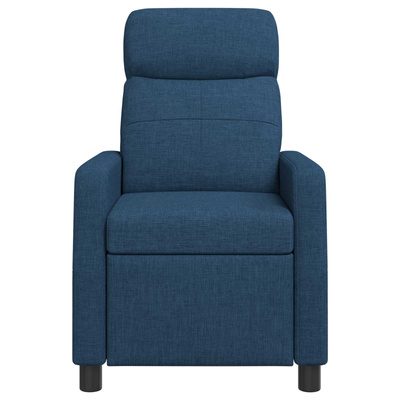 Fotel recliner niebieski tkanina