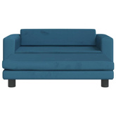 vidaXL Legowisko dla psa z dostawką, niebieskie, 100x50x30 cm, aksamit