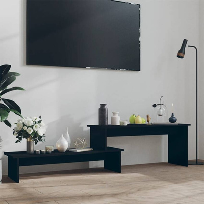 vidaXL Szafka pod TV, czarna, 180x30x43 cm, materiał drewnopochodny