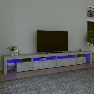 vidaXL Szafka pod TV z oświetleniem LED, szarość betonu, 290x36,5x40cm