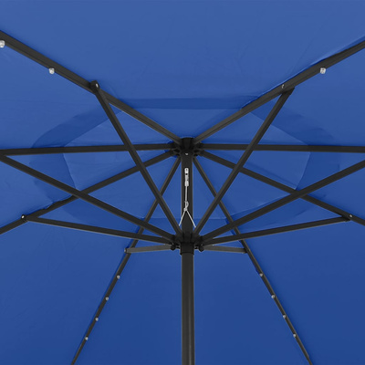Parasol ogrodowy z LED, 400 cm, niebieski