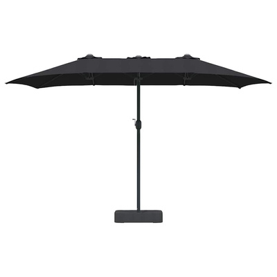 Parasolka ogrodowa Czarny 385 x 209 x 244 cm Poliester i Stal