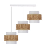 Lampa wisząca z abażurami Cork nowoczesna potrójna do jadalni biała